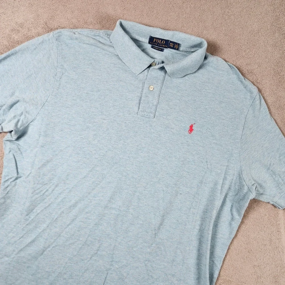 Polo Ralph Lauren Classic Fit Short Sleeve Polo Mens XXL Shirt Light Blue Cotton